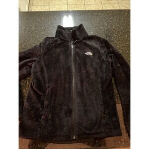 The North Face Women's Fleece Jacket Sz Med Black Full Zip Soft Warm Zip Pocket